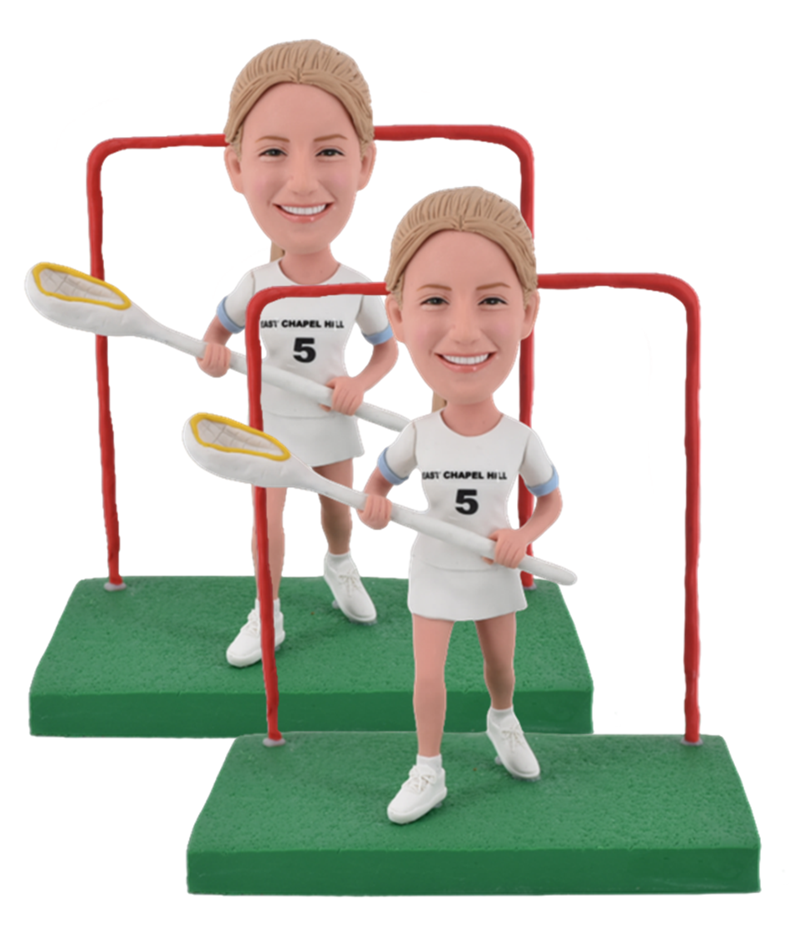 Female Lacrosse Player Custom Bobblehead
