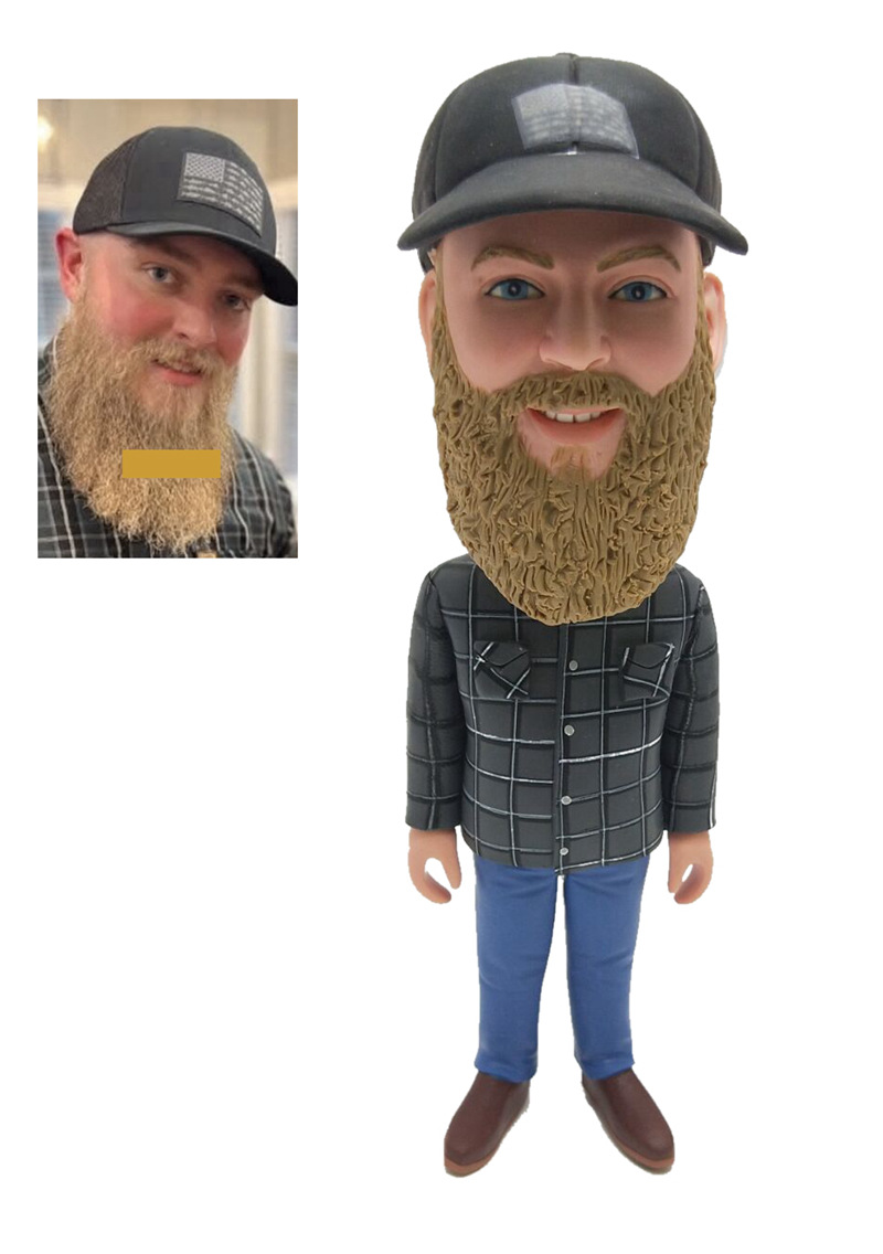 Custom beard bobblehead for Dad Christmas gift Custom Father Action Figure