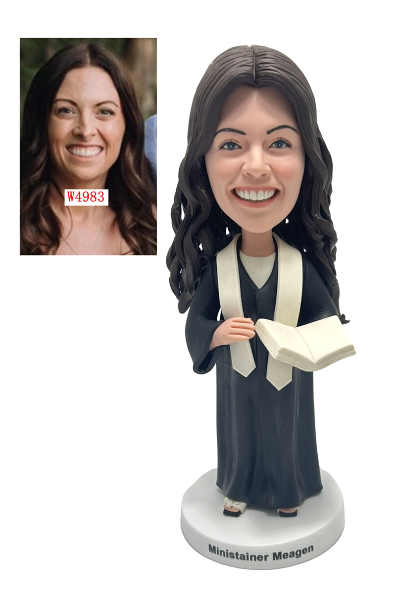 Custom Custom wedding official bobblehead female pastor bubble head