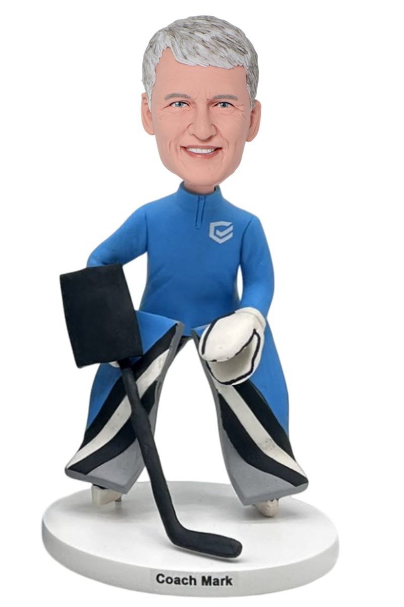 Custom Custom Hockey Goalie Bobblehead Coach Figurine