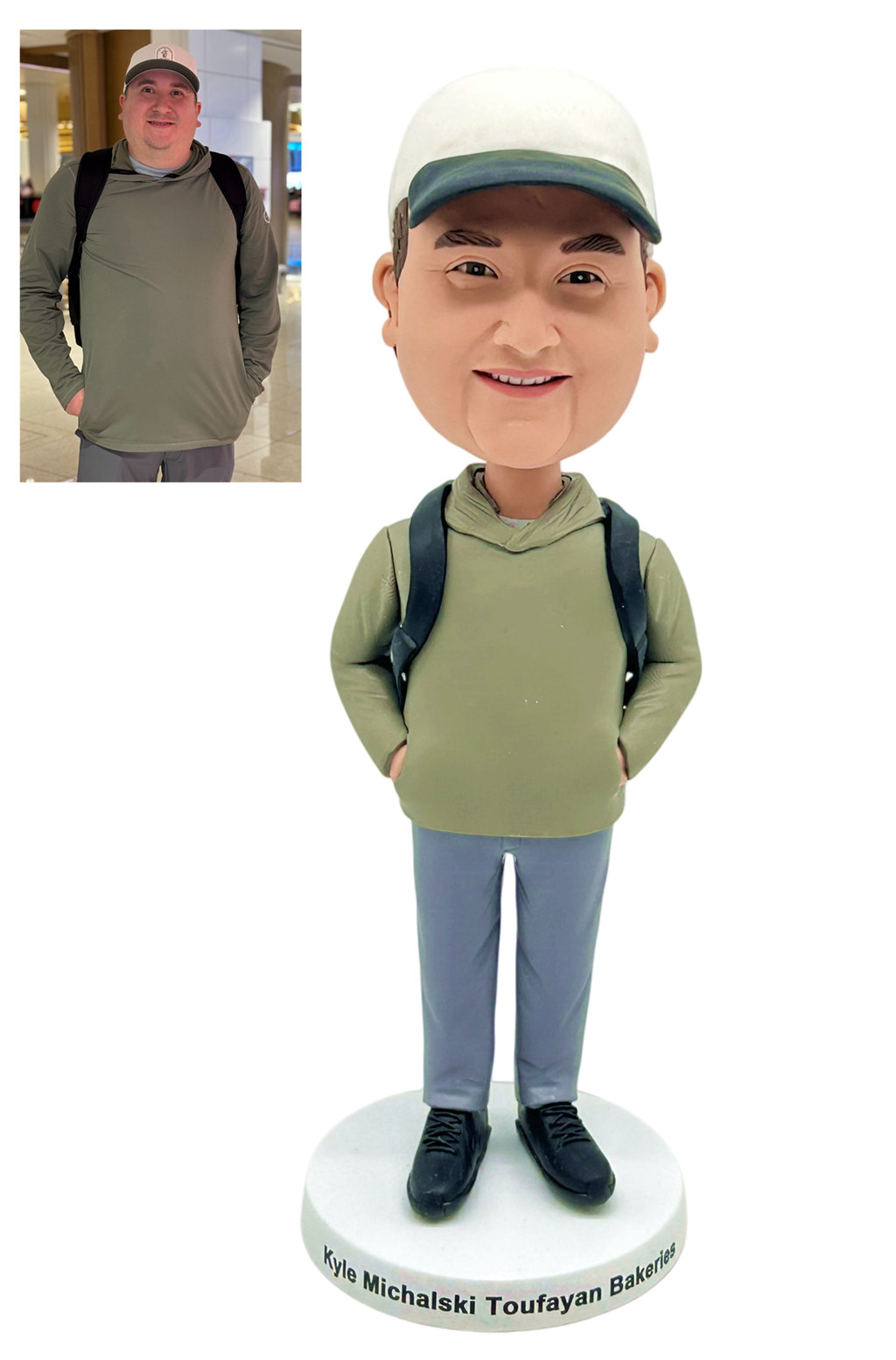 Custom Custom Bobblehead Casual Male With Backpack