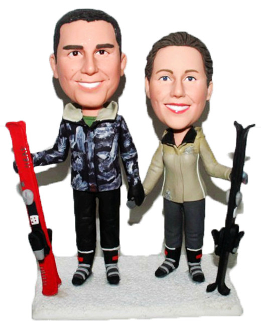 Custom Skiing Anniversary Bobbleheads