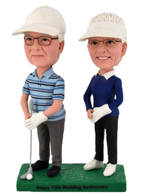 Custom Anniversary Bobblehead Golf Couple