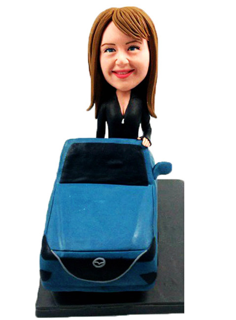 Custom Bobblehead Fashion Girl Drive In Car