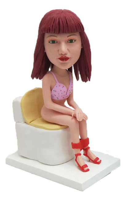 Personalized Bobbleheads Sexy Lady On Toilet