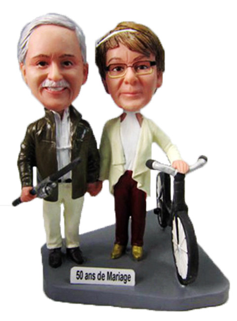 Custom anniversary bobbleheads make look like you