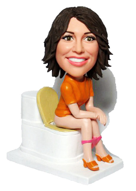 Custom Bobblehead Lady On Toilet