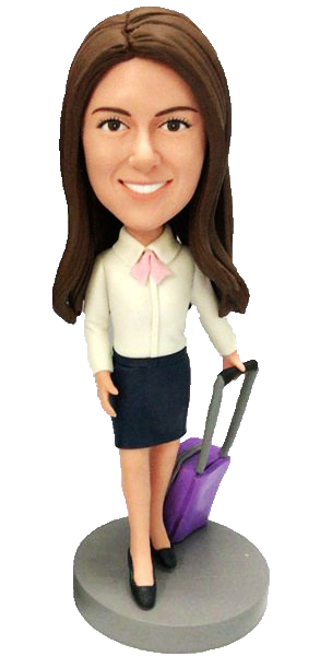 Custom Bobbleheads Female Flight Attendant Figurines Your Own
