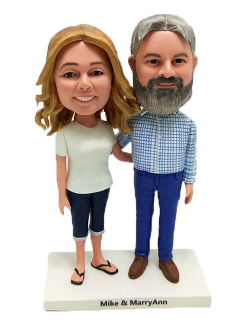 Custom Casual Couple Bobblehead