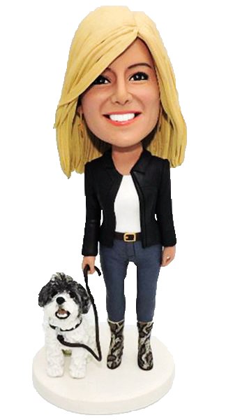 Custom Bobblehead For Fashion Lady With Pet