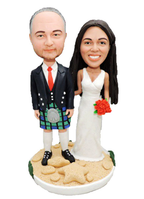 Custom Bagpiper groom wedding topper