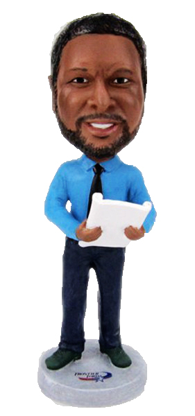 Custom Bobbleheas Of Businessman Holding File Paper