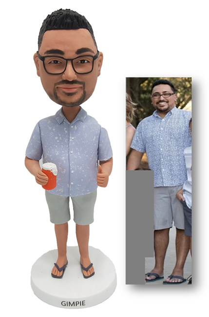 Custom Bobblehead Casual Style With Beer