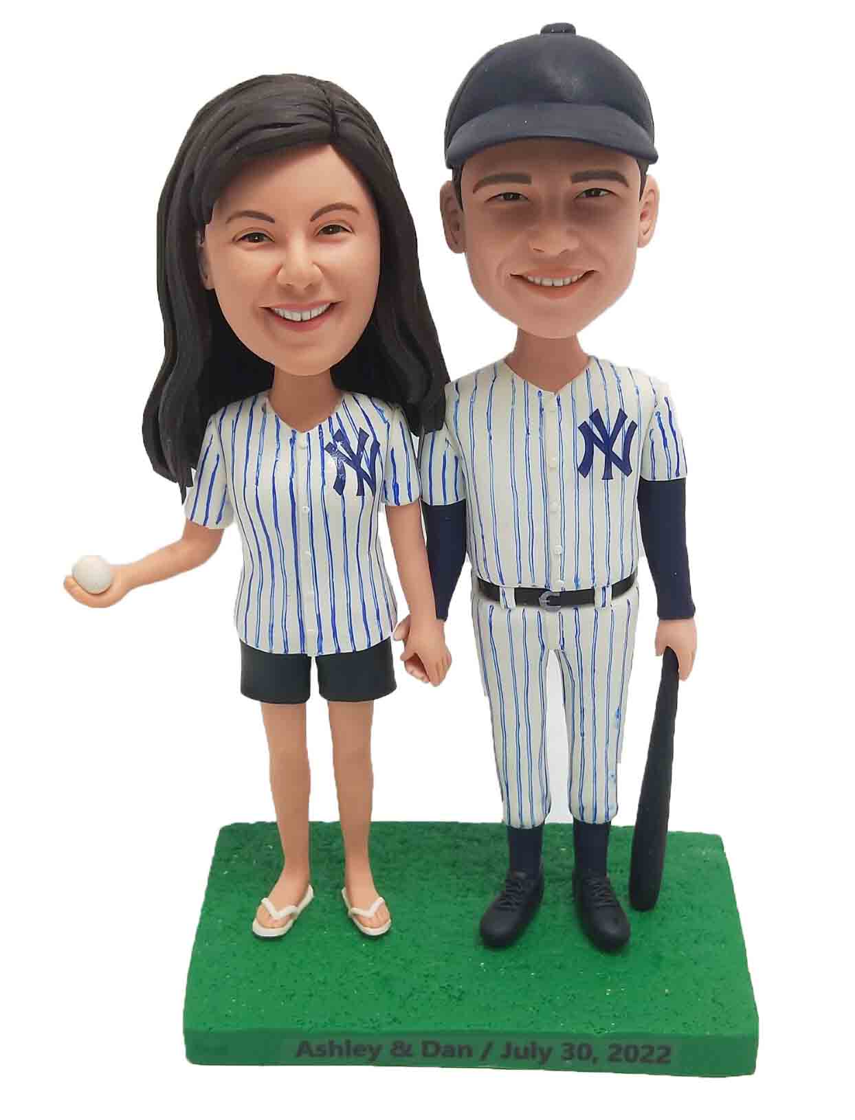 Custom Bobbleheads Personalized Bobbleheads For Baseball Player Couple