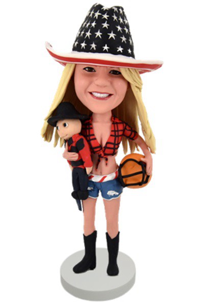 Custom Bobbleheads Cool Cowgirl Bobbleheads