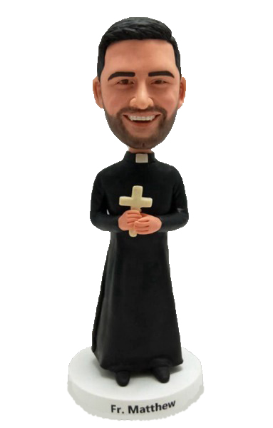 Custom bobbleheads For priest with crucifix